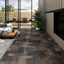 vidaXL Bodenplanken Holzstruktur braun 5,11 m² 55 Stk. PVC