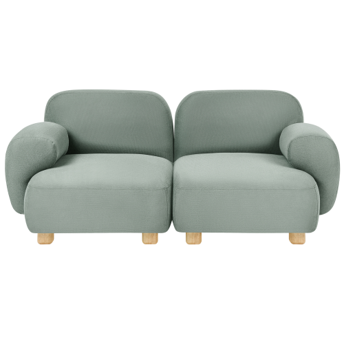 Beliani Modular Sofa 2 Seater AMLI Fabric Light Green