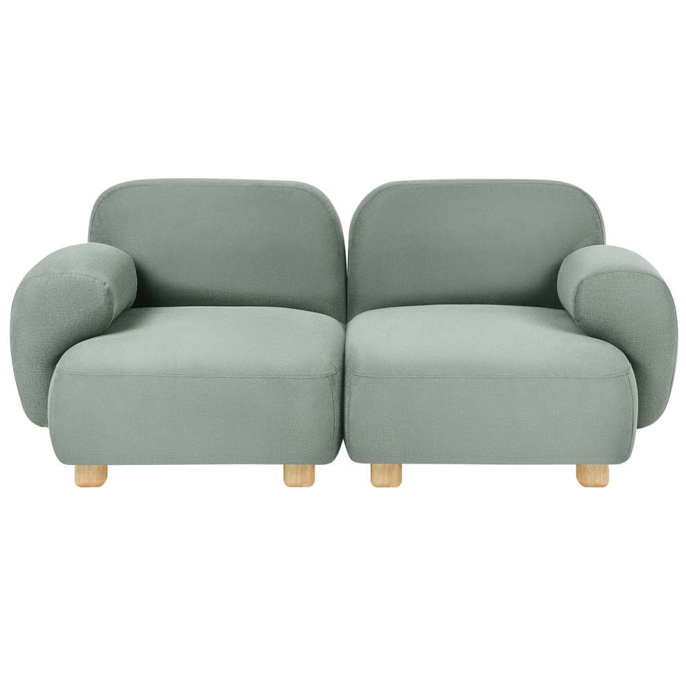 Beliani Modular Sofa 2 Seater Amli Fabric Light Green