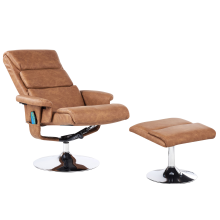 Massage Chair LEGEND with Footstool Faux Leather Brown