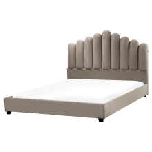 Bed Velvet VINCENNES 160 x 200 cm (EU King Size) Taupe
