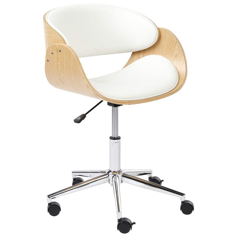 Beliani Desk Chair Palatka Faux Leather White