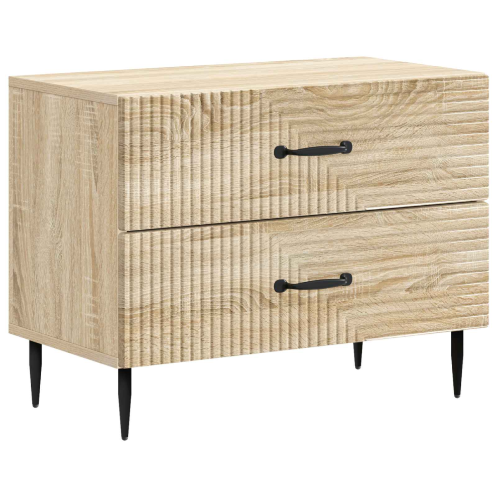 Vidaxl Bedside Cabinet Sonoma Oak 62 X 34.5 X 47.5 Cm Engineered Wood