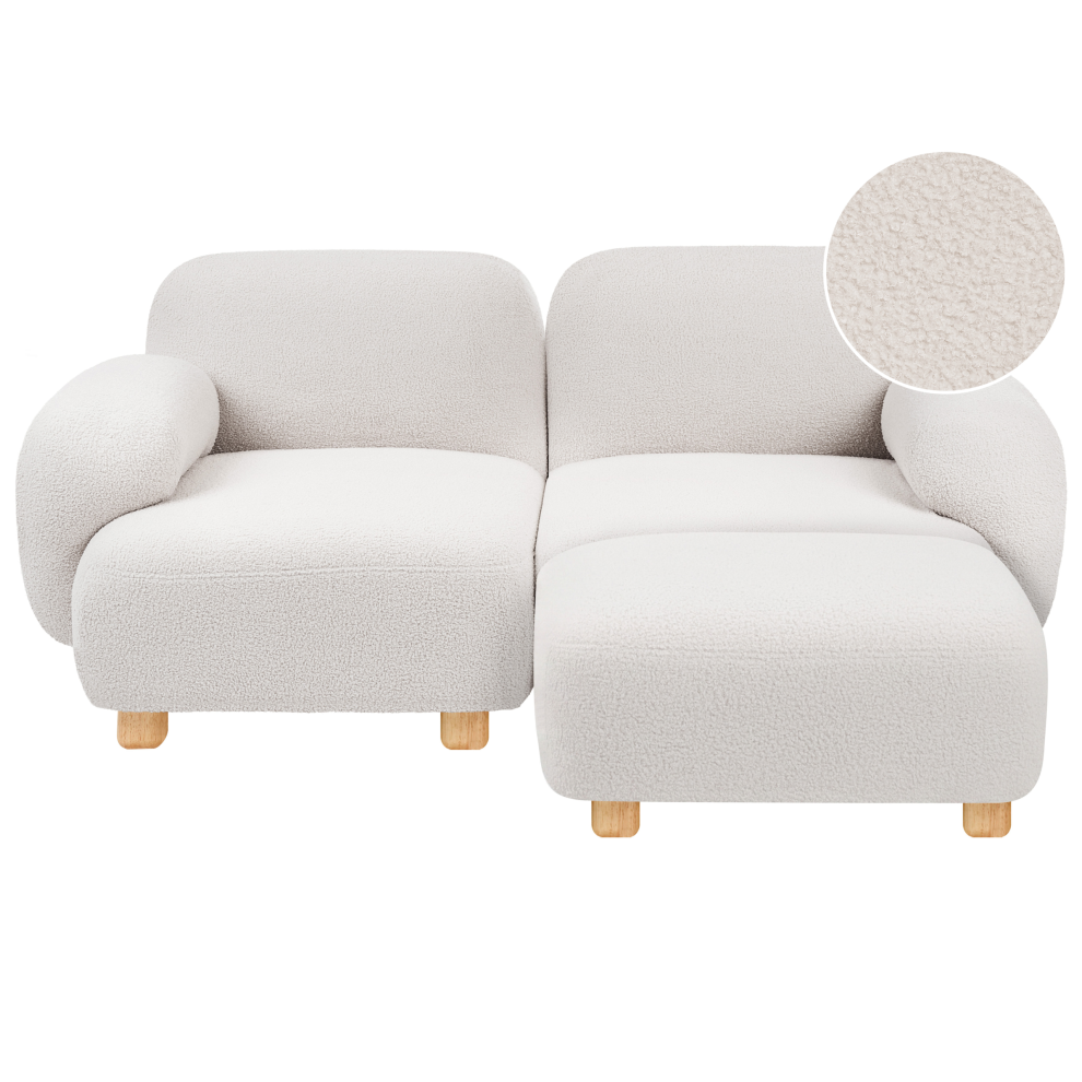 Beliani Modular Sofa 2 Seater Amli Boucle Off- White