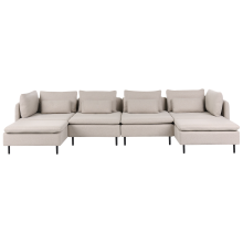 Modular U-Shape Sofa 4 Seater EGERIS Fabric Beige