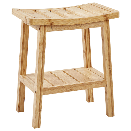 Beliani Side Table TREMONT Bamboo Light Brown