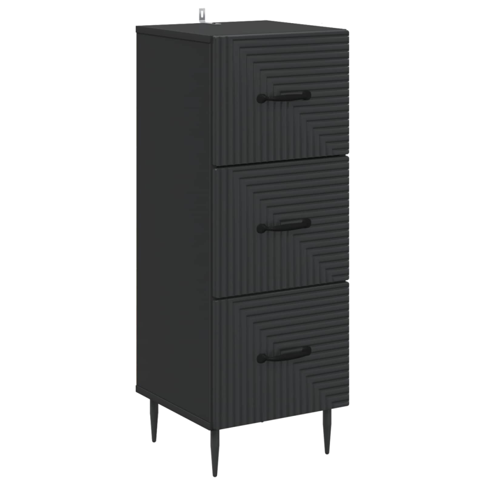Vidaxl Drawer Cabinet 33 X 34.5 X 89.5 Cm Engineered Wood Black