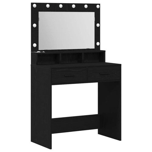 VidaXL vidaXL Dressing Table Black Oak 79 x 41 x 135 cm Engineered Wood 1