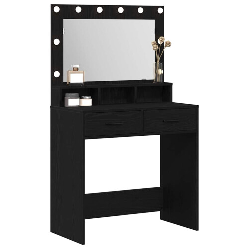 VidaXL vidaXL Dressing Table Black Oak 79 x 41 x 135 cm Engineered Wood 2