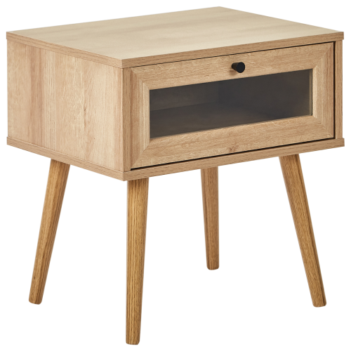 Beliani 1 Drawer Bedside Table ALBANY Light Brown