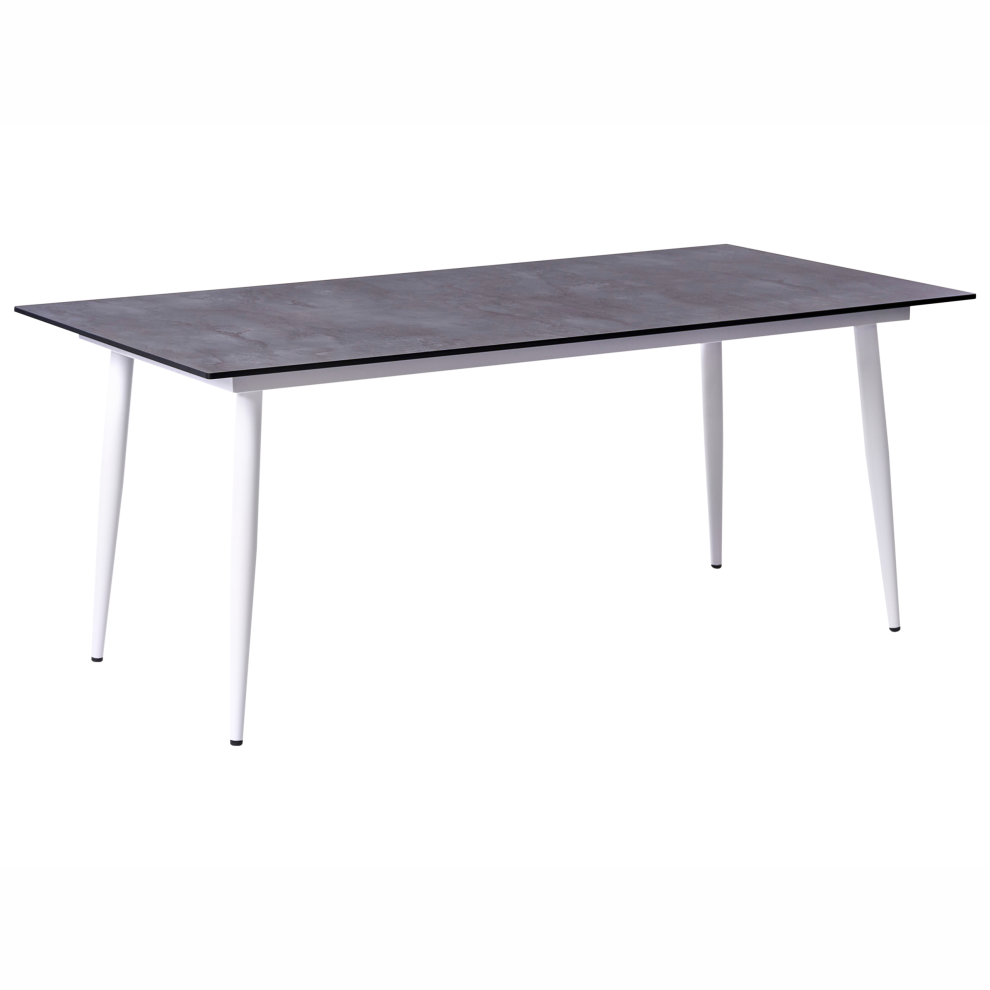 Beliani Garden Dining Table Tolentino 180 Cm 90 Cm Stone Effect Grey