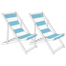 Set of 2 Sun Lounger Replacement Fabrics ANZIO/AVELLINO 113 x 44 cm Turquoise