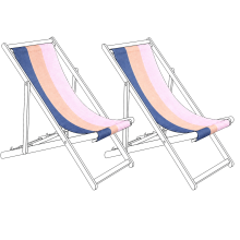 Set of 2 Sun Lounger Replacement Fabrics ANZIO/AVELLINO 113 x 44 cm Multicolour