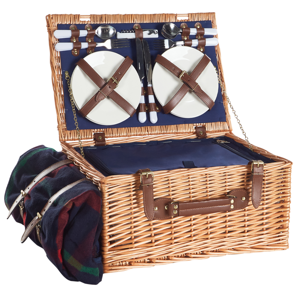 Photos - Other for Recreation Beliani Picnic Basket CREPES Wood Brown