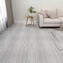 vidaXL Bodenplanken Hellgrau und Weiß 5,11 m² 55 Stk. PVC