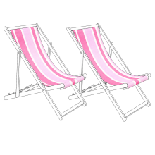 Set of 2 Sun Lounger Replacement Fabrics ANZIO/AVELLINO 113 x 44 cm Pink