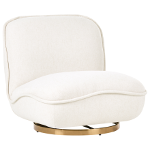 Swivel Armchair MUREN Fabric Off-White