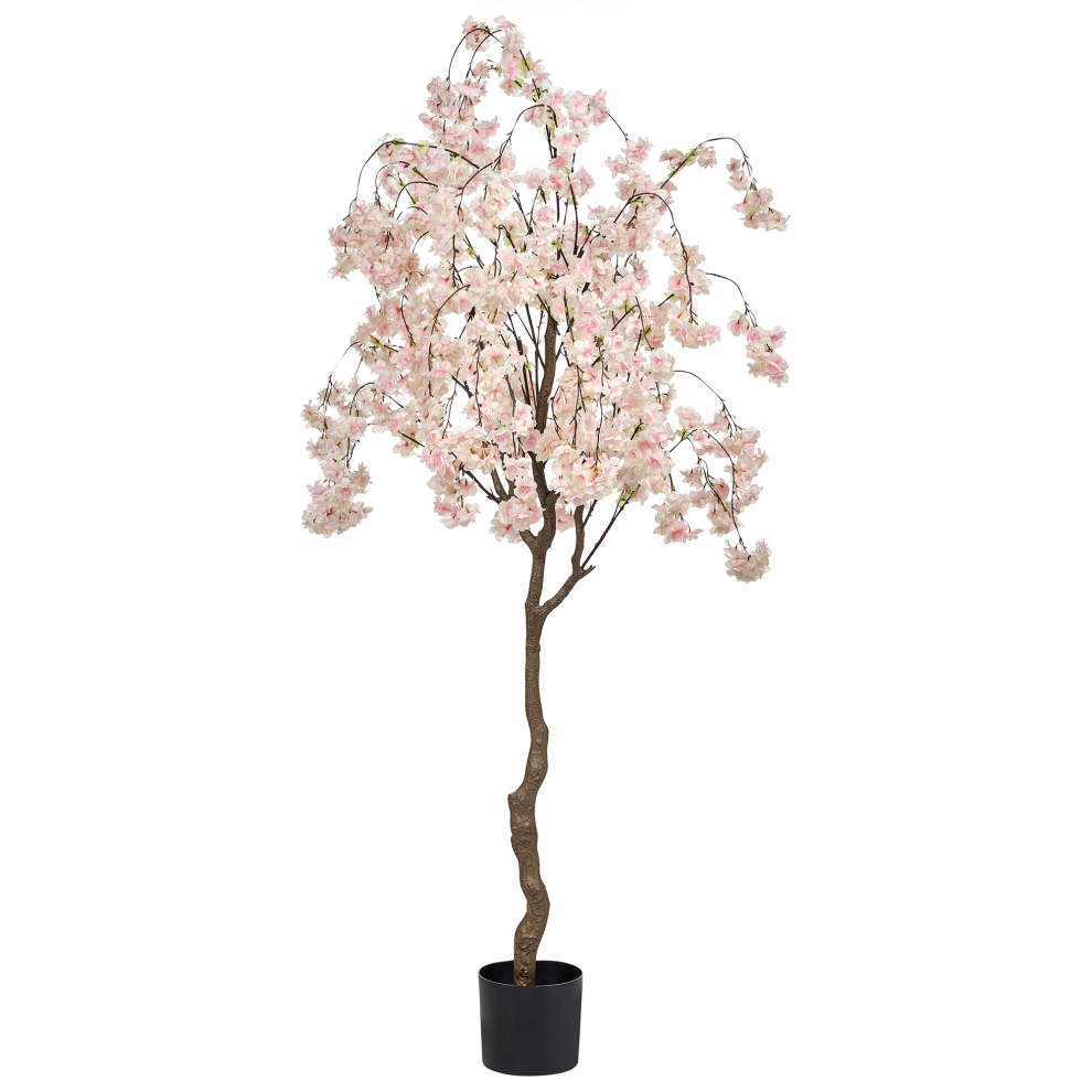 Beliani Artificial Plant Cherry Tree 190 Cm Pink