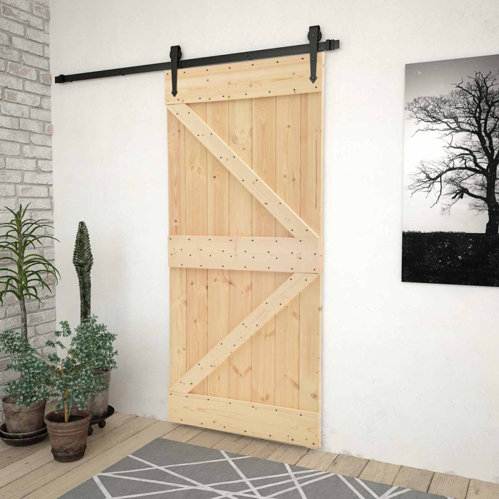 Vidaxl Door Narvik Natural 100 X 210 Cm Solid Pine Wood