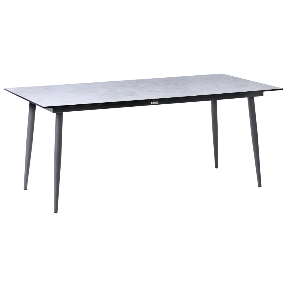 Beliani Garden Dining Table Tolentino 180 Cm 90 Cm Stone Effect Light Grey
