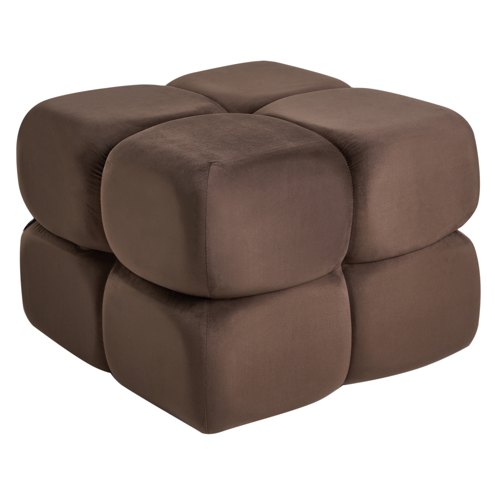 Beliani Pouffe Caliente Velvet Dark Brown