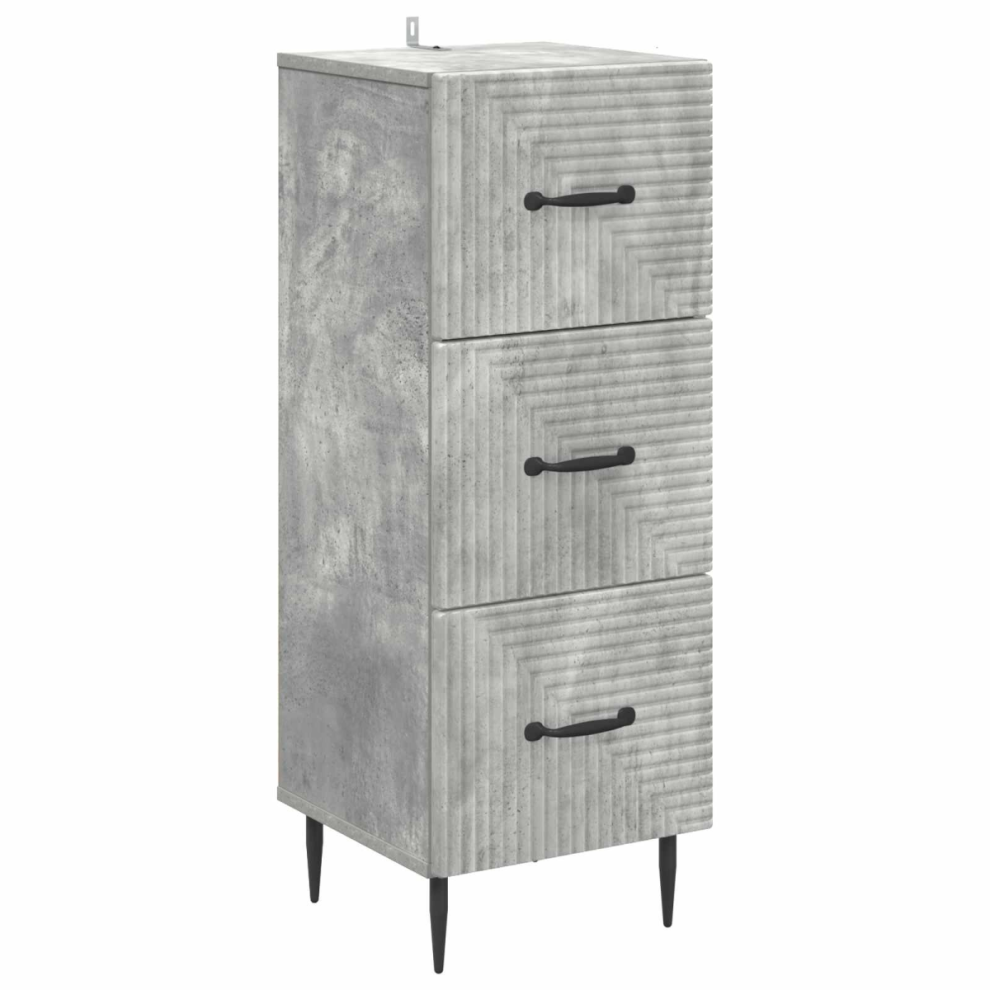 Vidaxl Drawer Cabinet Concrete 33 X 34.5 X 89.5 Cm Grey