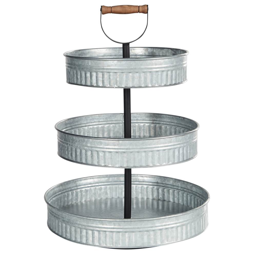 Beliani 3-Tiered Cake Stand Kouign Silver