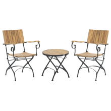 Bistro Set Folding LASCARI Acacia Wood Light Brown