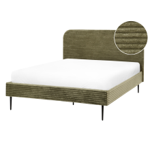 Bed Corduroy FLAYAT 140 x 200 cm (EU Double) Green