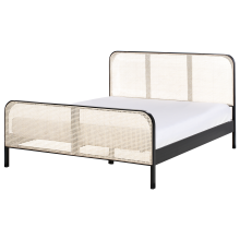 Bed Pine Wood GONFARON 160 x 200 cm (EU King Size) Black
