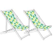 Set of 2 Sun Lounger Replacement Fabrics ANZIO/AVELLINO 113 x 44 cm Multicolour