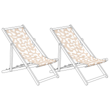 Set of 2 Sun Lounger Replacement Fabrics ANZIO/AVELLINO 113 x 44 cm Beige