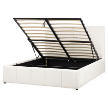 Ottoman Bed CASTELNAVET Fabric Off-White 160 x 200 cm (EU King Size)