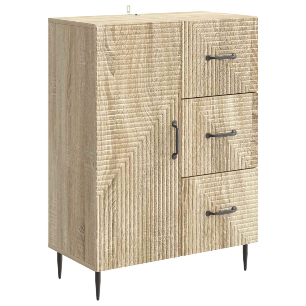 Vidaxl Sideboard Sonoma Oak 66 X 34.5 X 89.5 Cm Engineered Wood