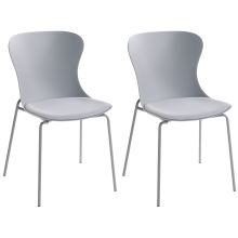 Set of 2 Dining Chairs PITSBURG Grey