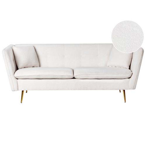 Beliani Sofa 3 Seater FREDERICA Boucle Off-White