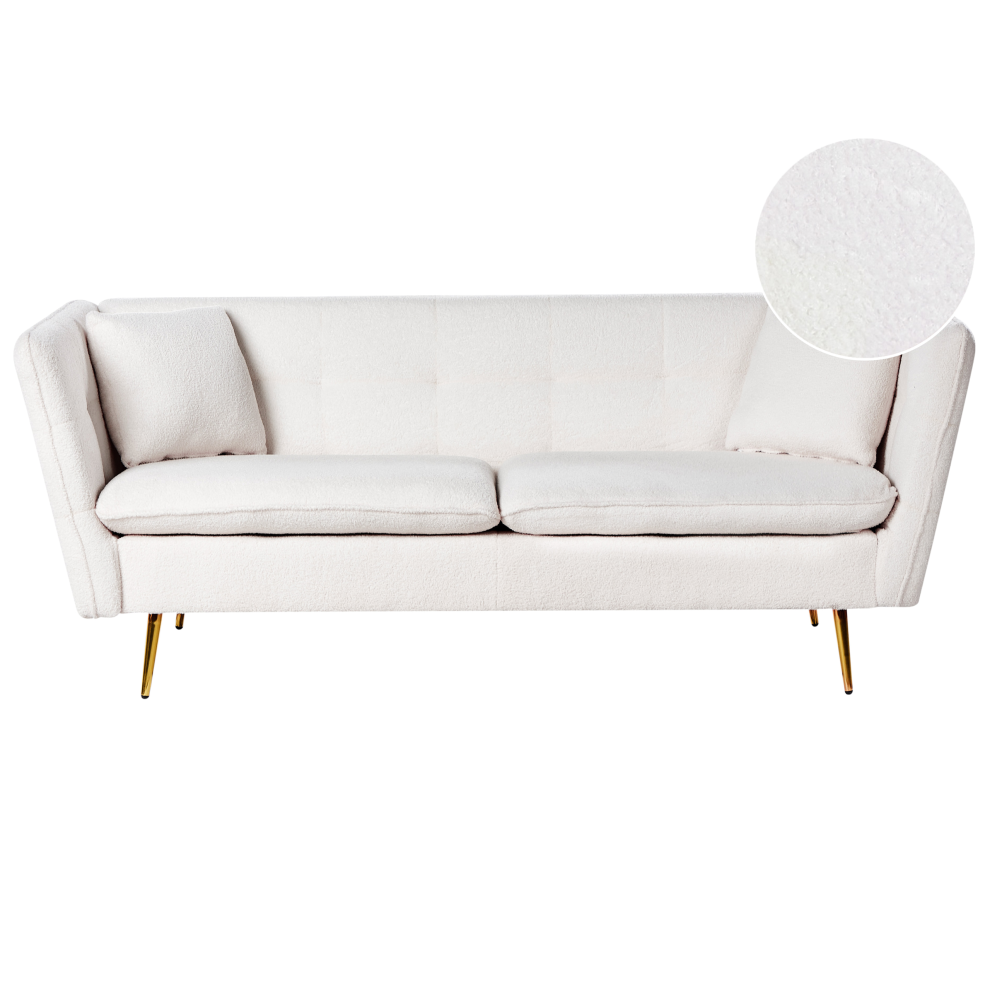 Beliani Sofa 3 Seater Frederica Boucle Off- White