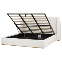 Ottoman Bed MONESTIER Fabric Off-White 180 x 200 cm (EU Super King)
