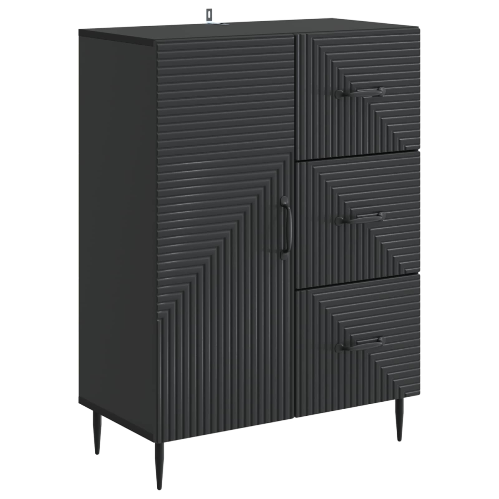Vidaxl Sideboard With Drawer 66 X 34.5 X 89.5 Cm Engineered Wood Black