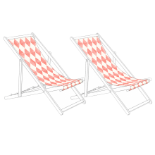 Set of 2 Sun Lounger Replacement Fabrics ANZIO/AVELLINO 113 x 44 cm Light Red
