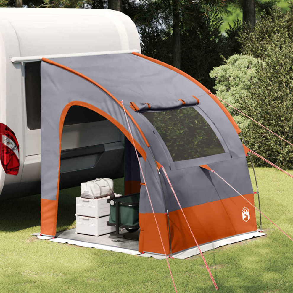 Vidaxl Tailgate Tent Grey And Orange 194 X 180 X 210 Cm Taffeta