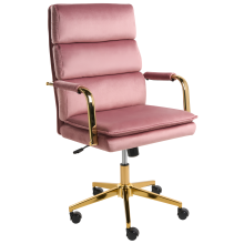 Office Chair VAMURE Velvet Pink