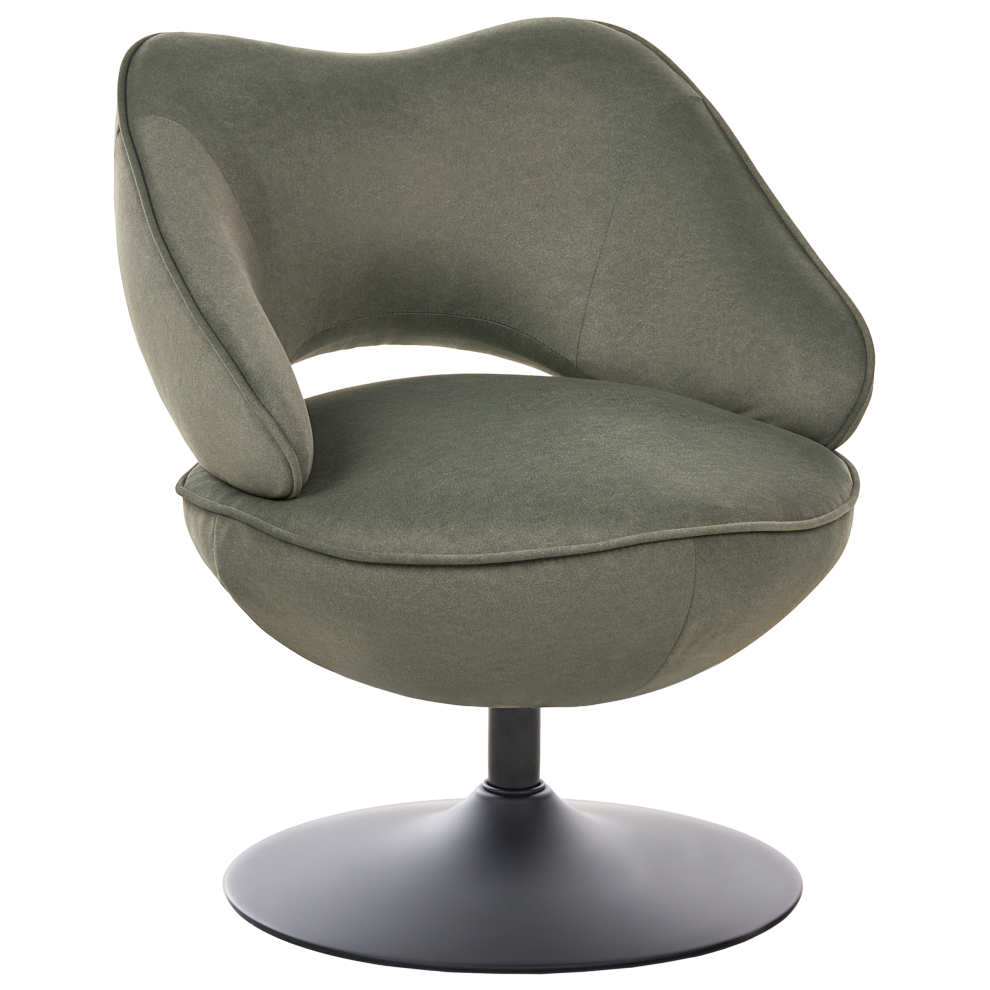 Beliani Swivel Armchair Sandet Velvet Dark Green