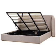 Ottoman Bed MONESTIER Fabric Taupe 180 x 200 cm (EU Super King)