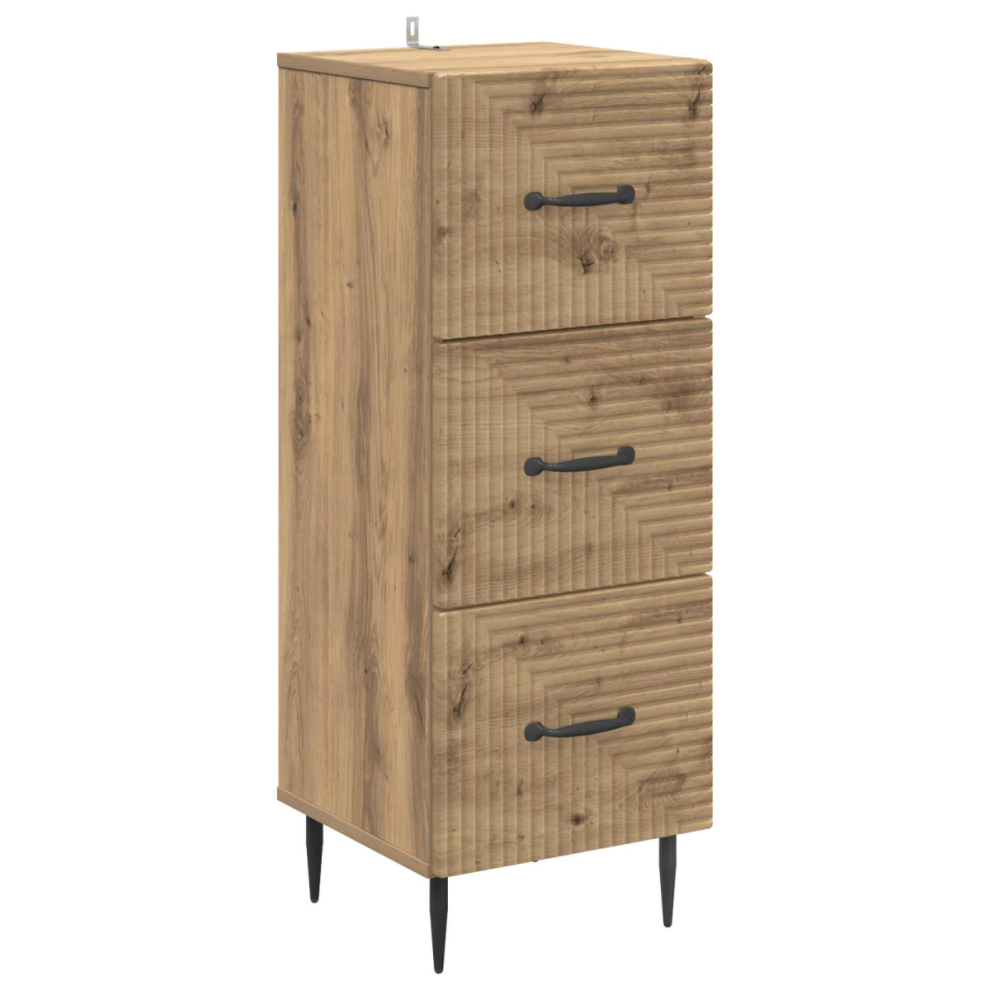 Vidaxl Drawer Cabinet Artisan Oak 33 X 34.5 X 89.5 Cm Engineered Wood