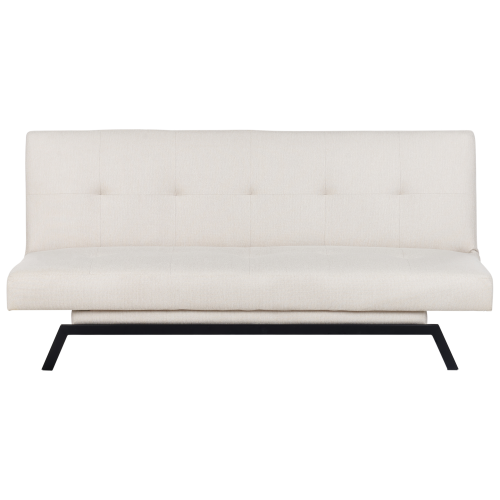 Beliani Sofa Bed 3 Seater LEEDS Fabric White