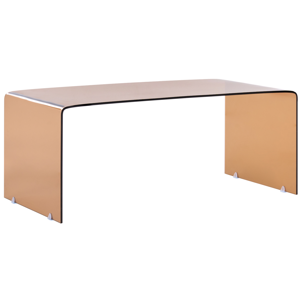 Beliani Coffee Table Kendall Tempered Glass Brown