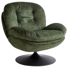 Swivel Armchair NOLVIK Velvet Dark Green