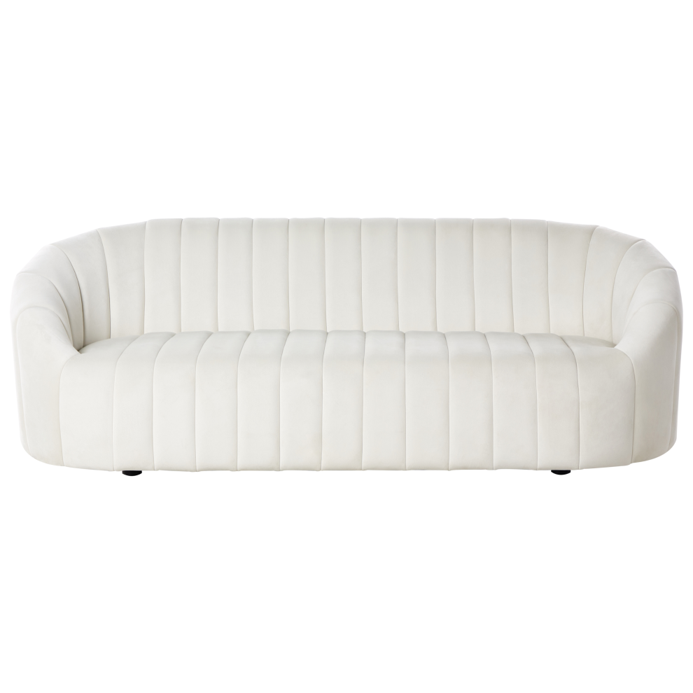 Beliani Sofa 3 Seater Malung Velvet Off- White