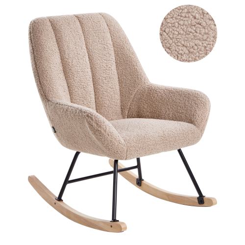 Beliani Rocking Chair KINNO Boucle Beige